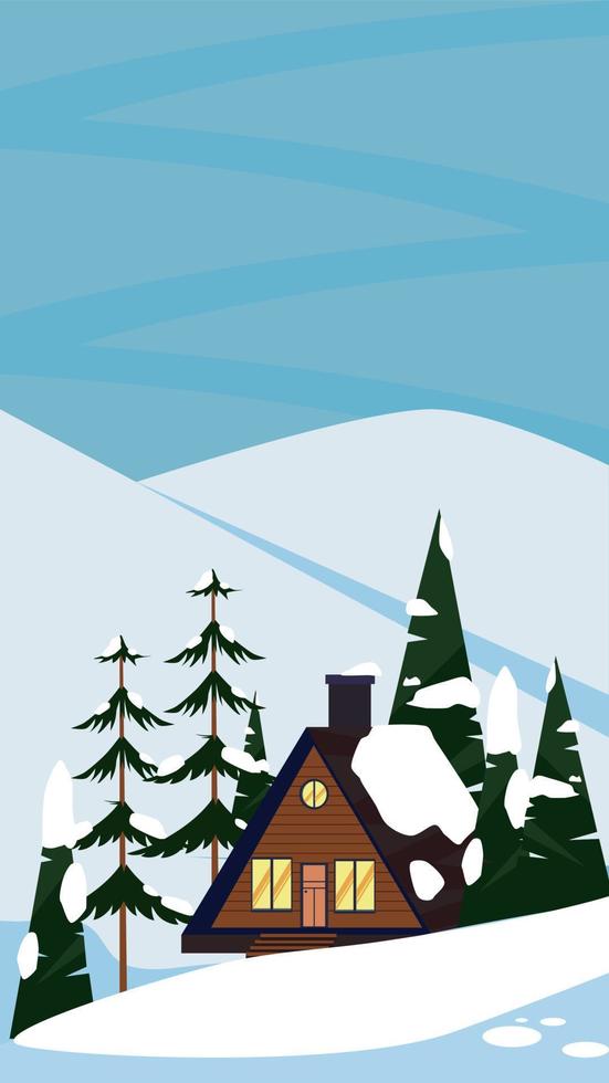 Winter landscape background vector