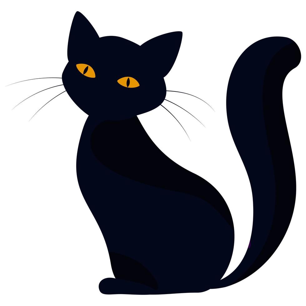 black cat illustration vector