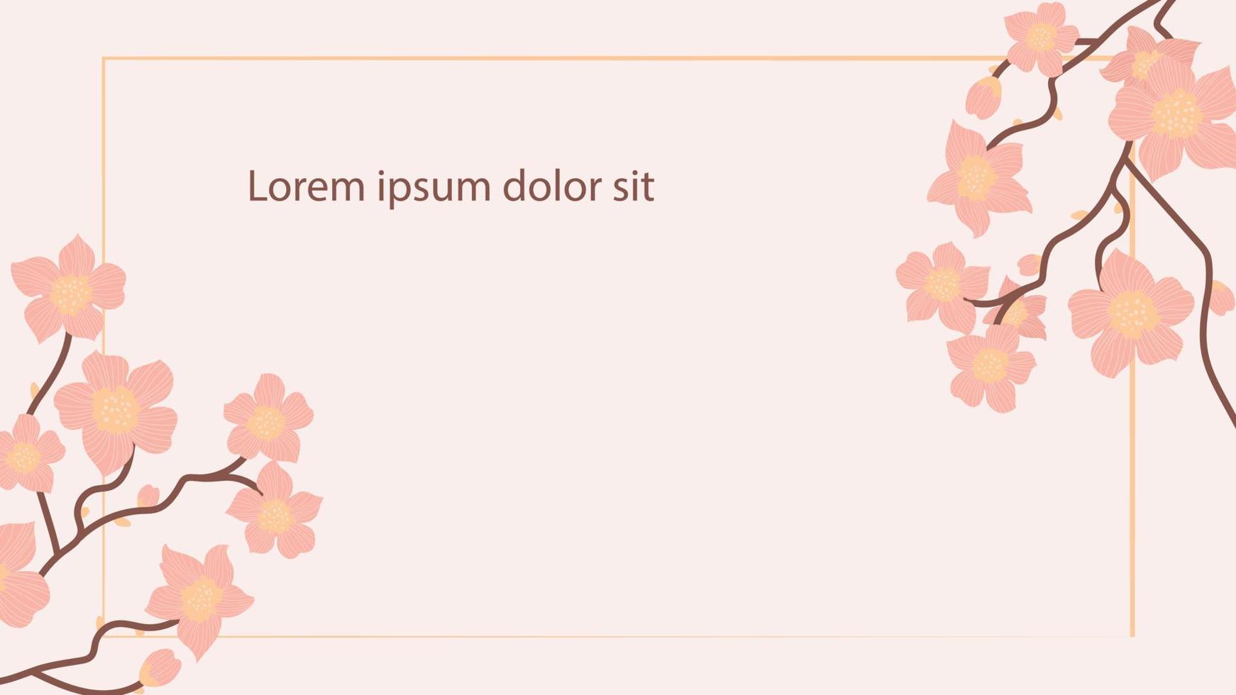 background template with flowers vector