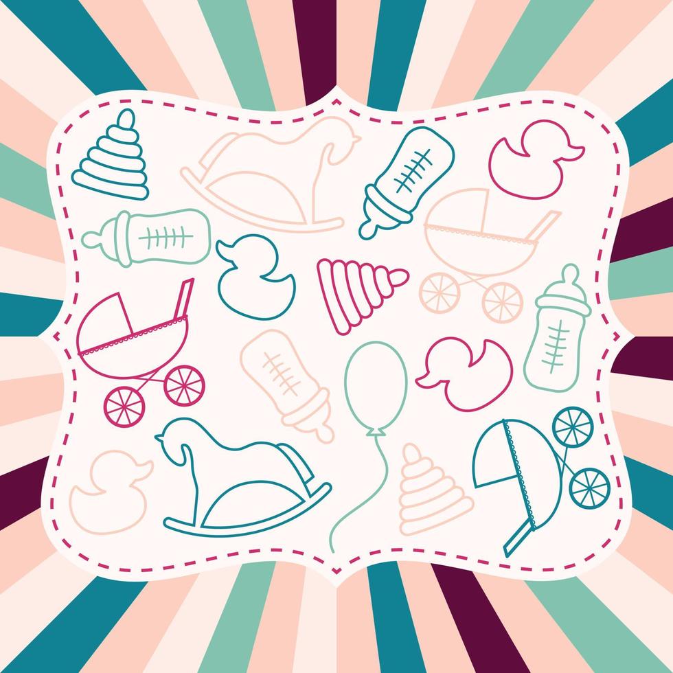 toys contour background vector