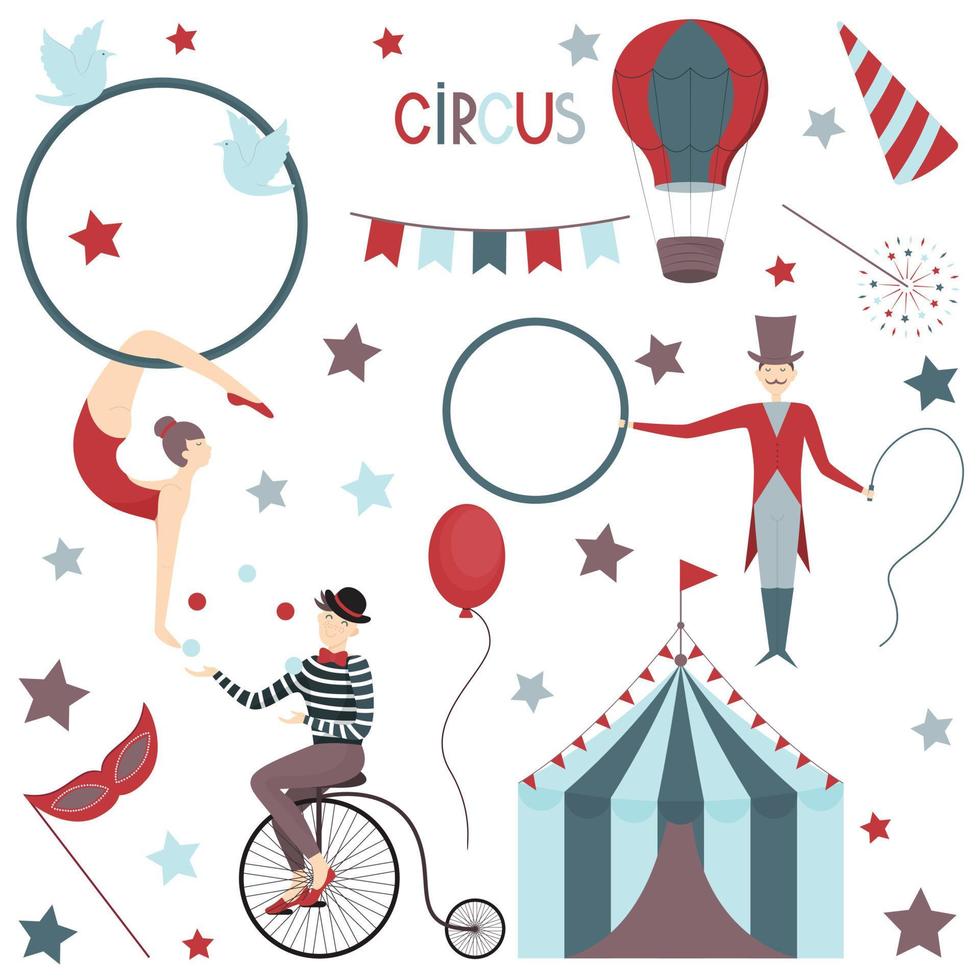 circus performers set vector