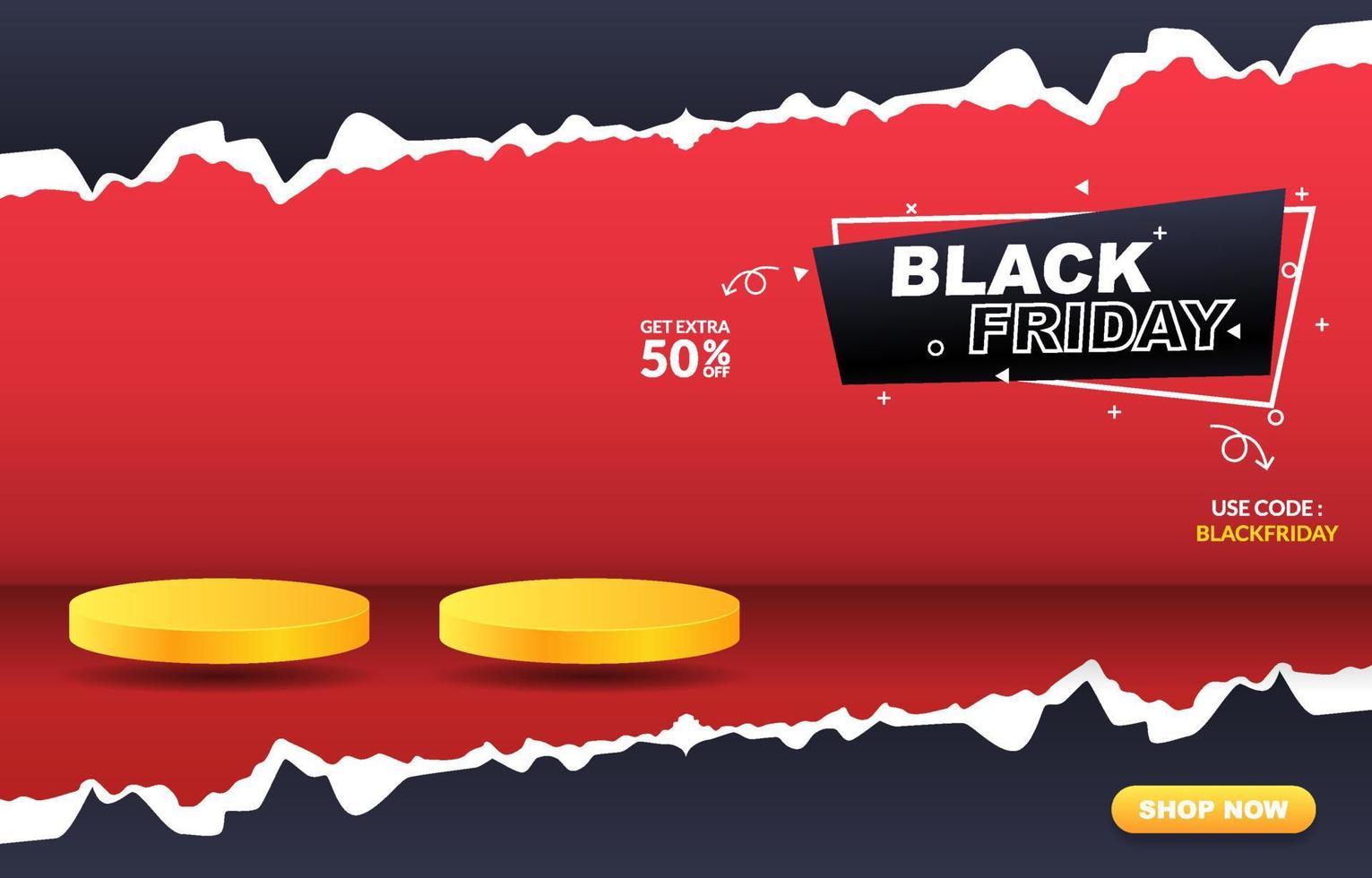 black friday sale banner template design illustration vector