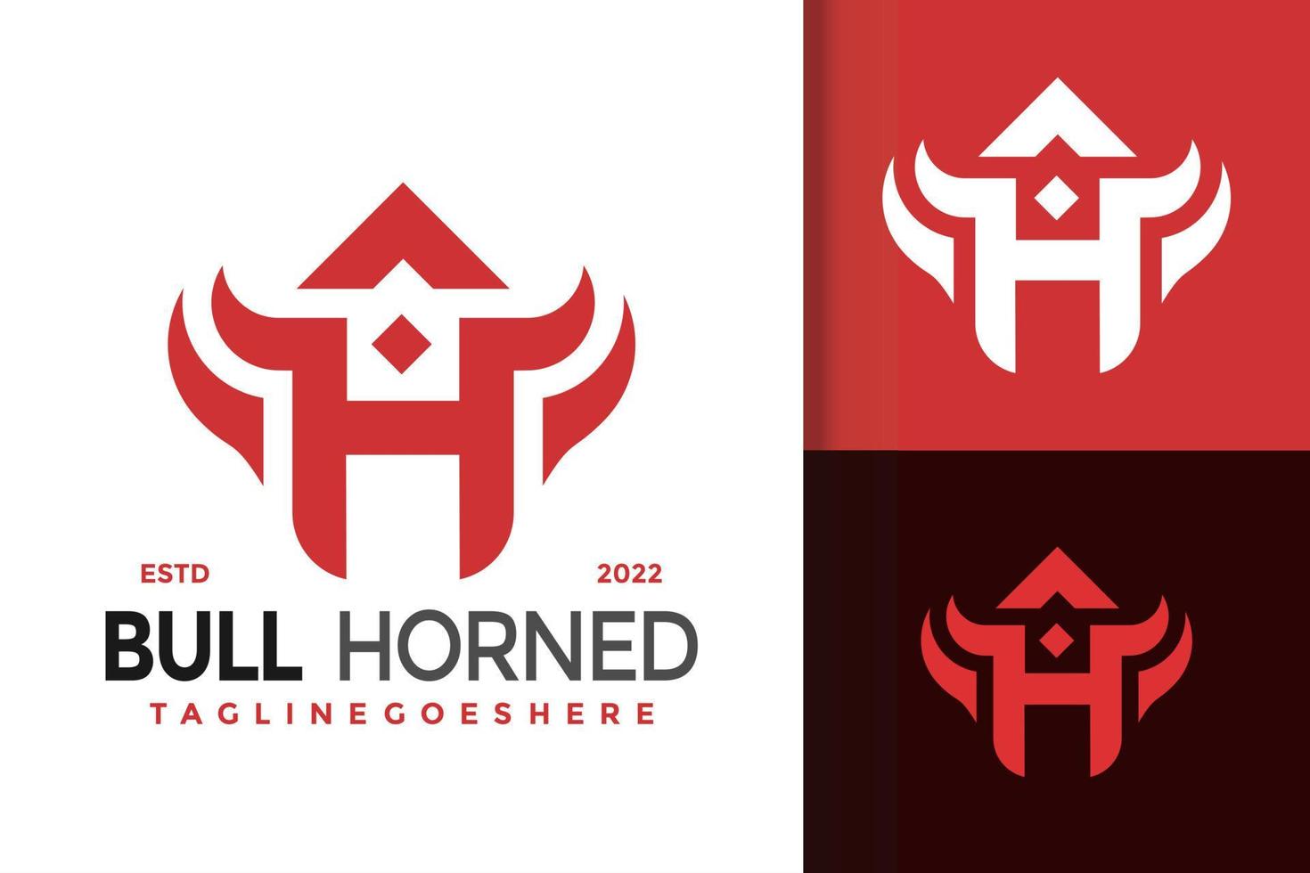 Letter H Horned Logo Design, brand identity logos vector, modern logo, Logo Designs Vector Illustration Template
