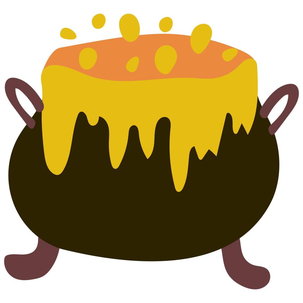 Icon of a hand drawn doodle cauldron.Single design graphic element. vector