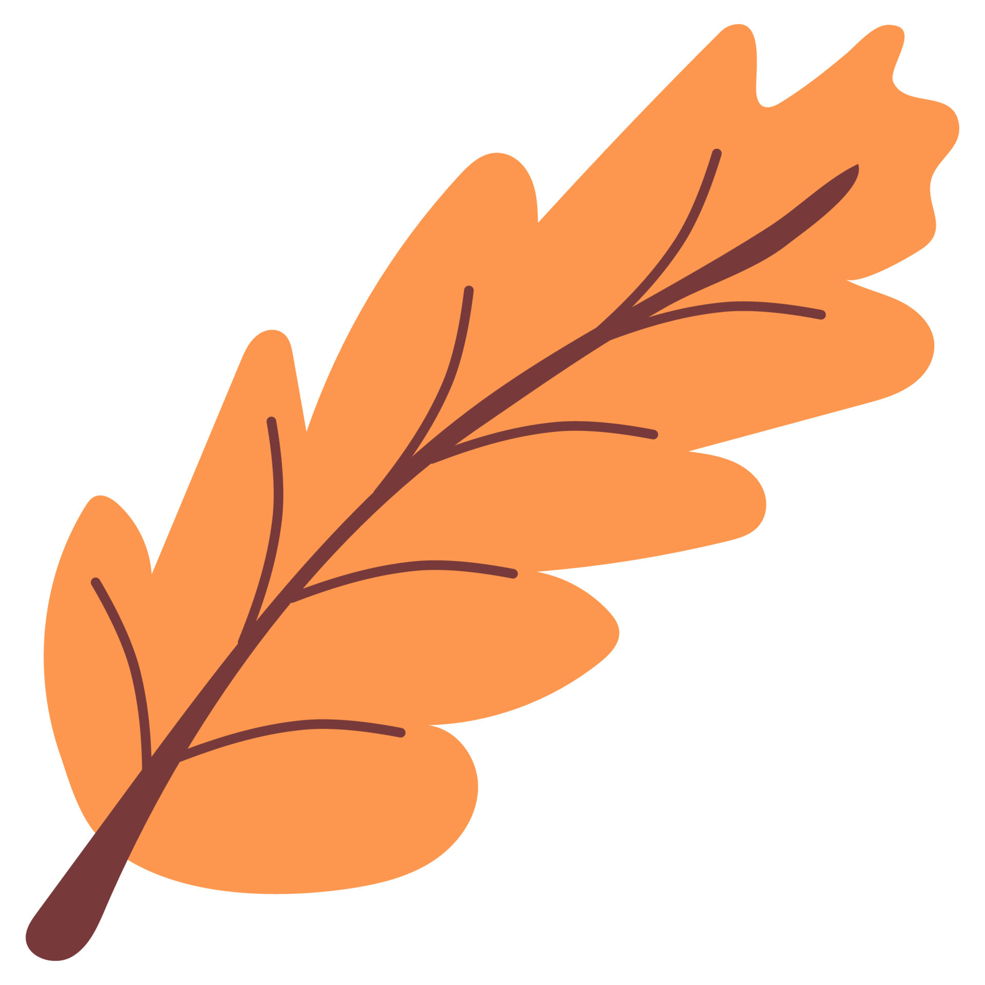 Icon of an autumn forest orange leaf.Single design graphic element ...