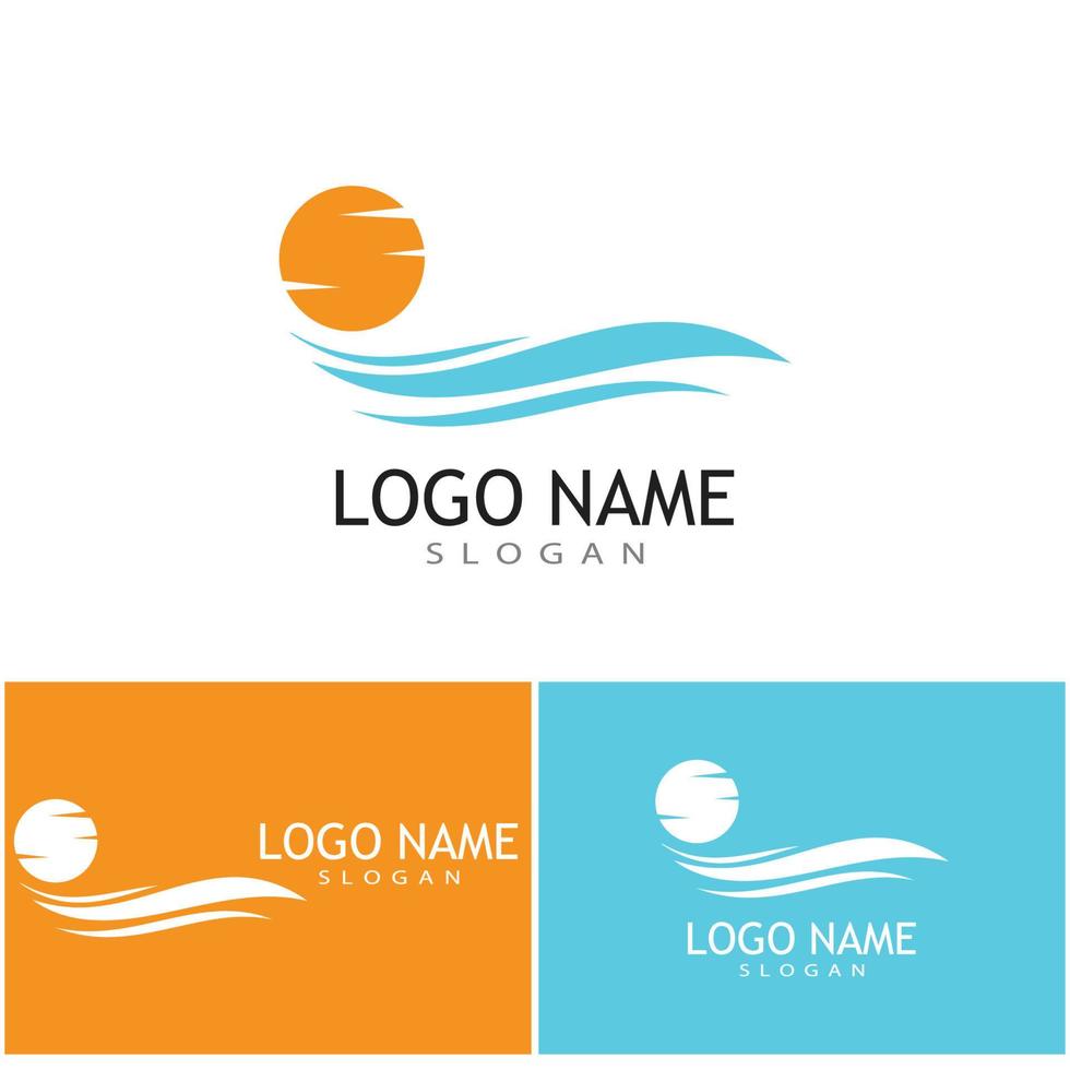 Water wave icon vector illustration design logo