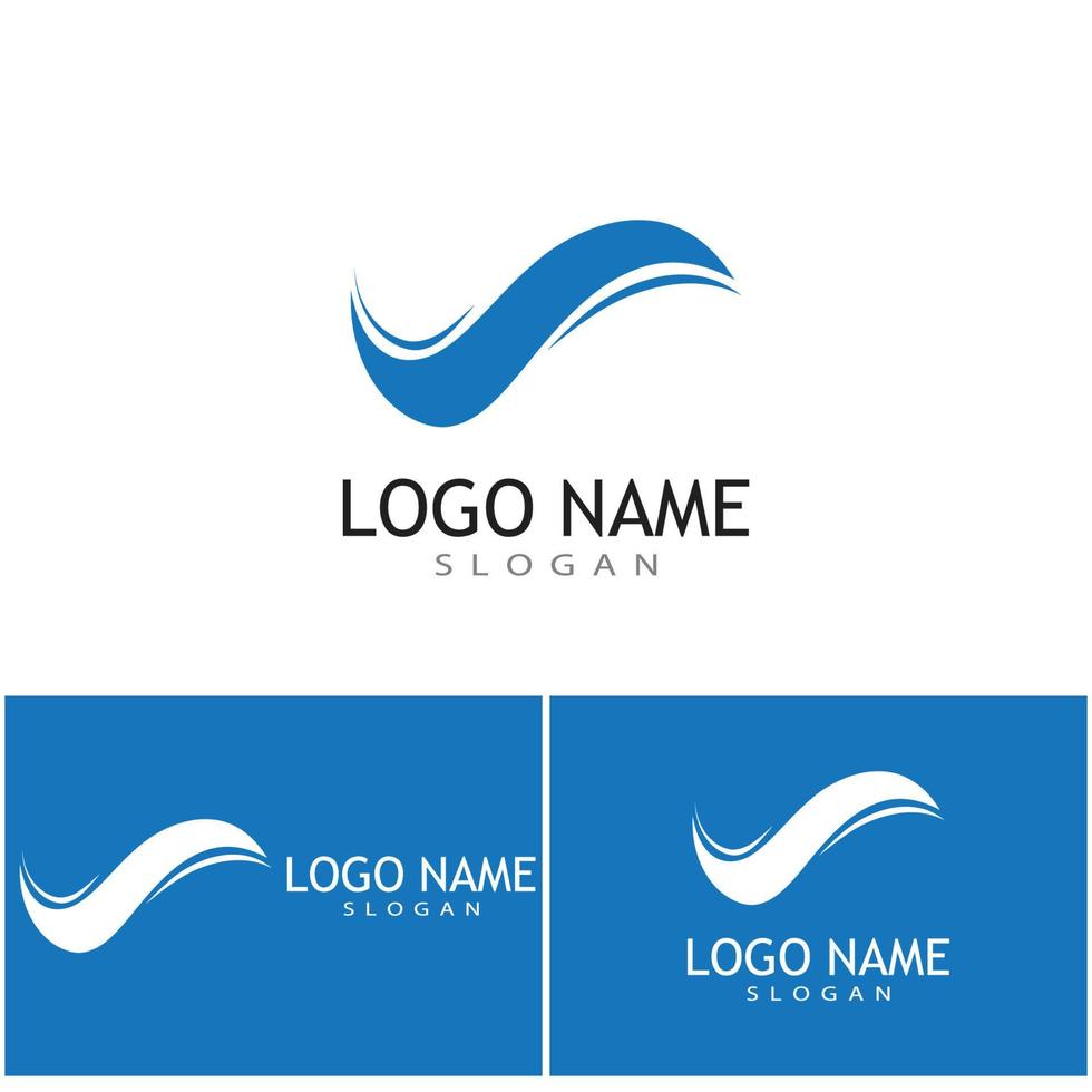 Water wave icon vector illustration design logo