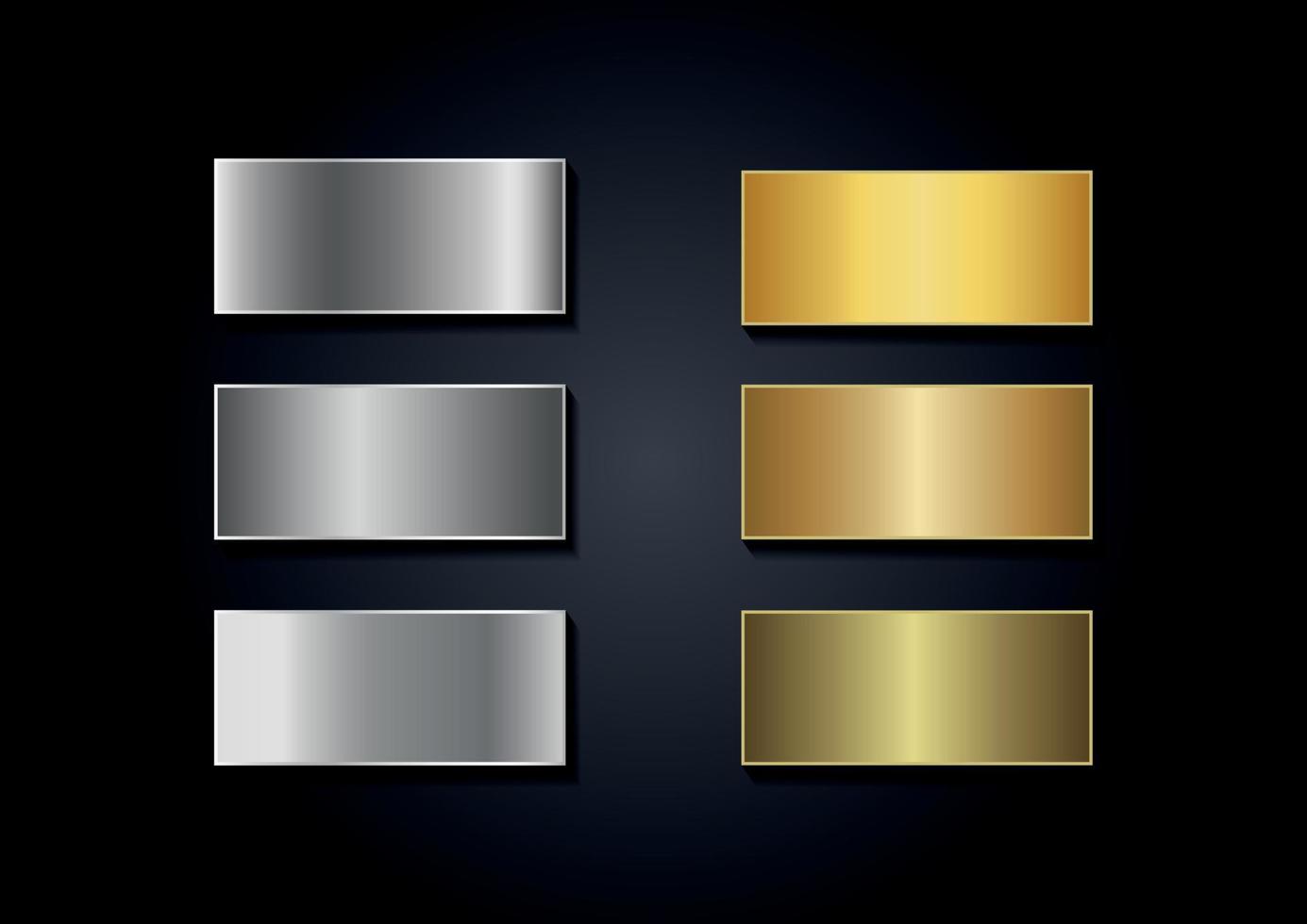 ilustración de vector de colección de gradientes de oro y plata de lujo