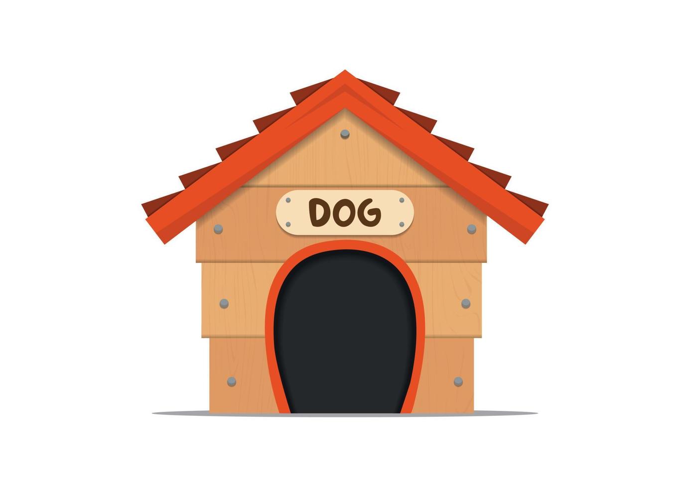 Realistic Wood house for dogs isolated on white background vector illustration