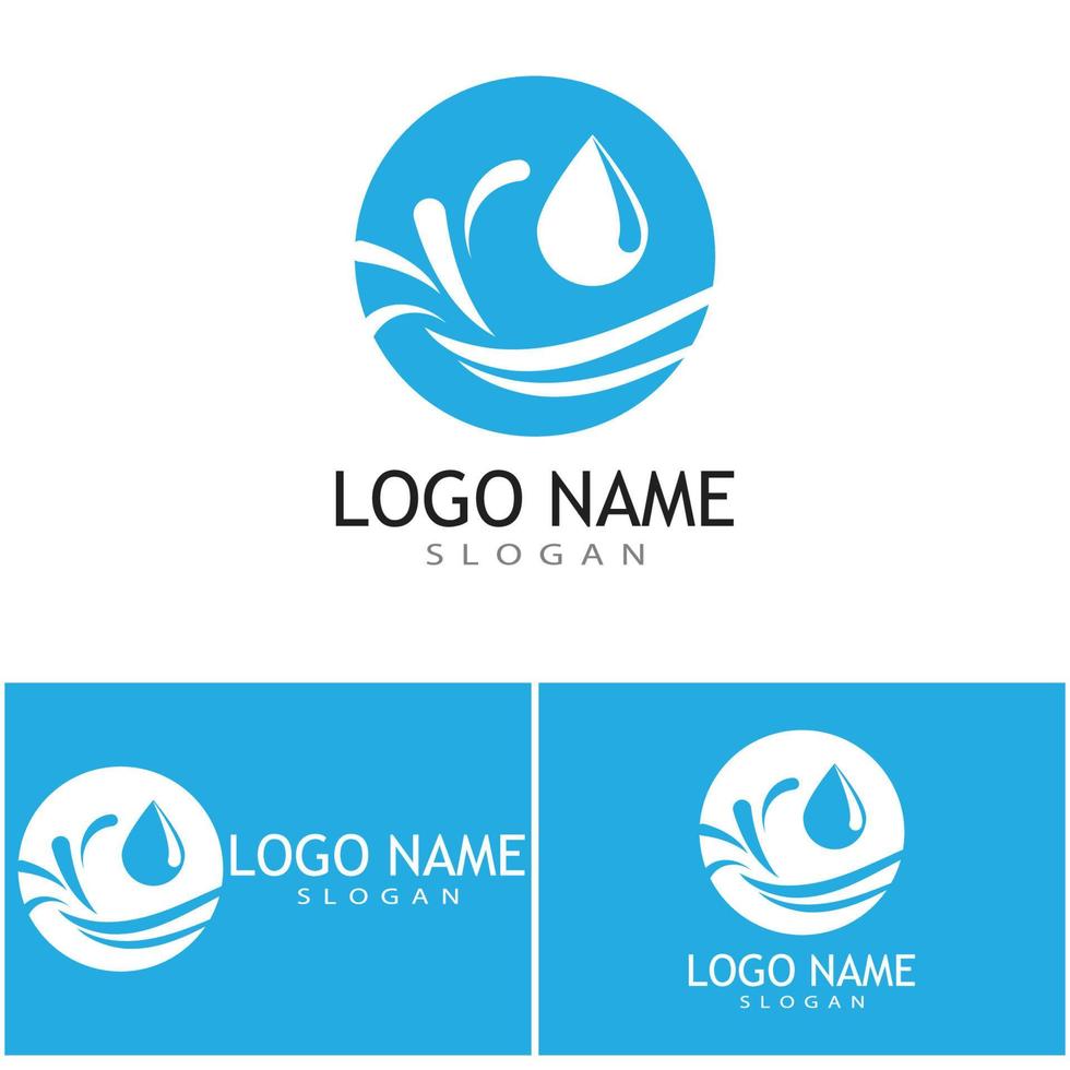 Water wave icon vector illustration design logo