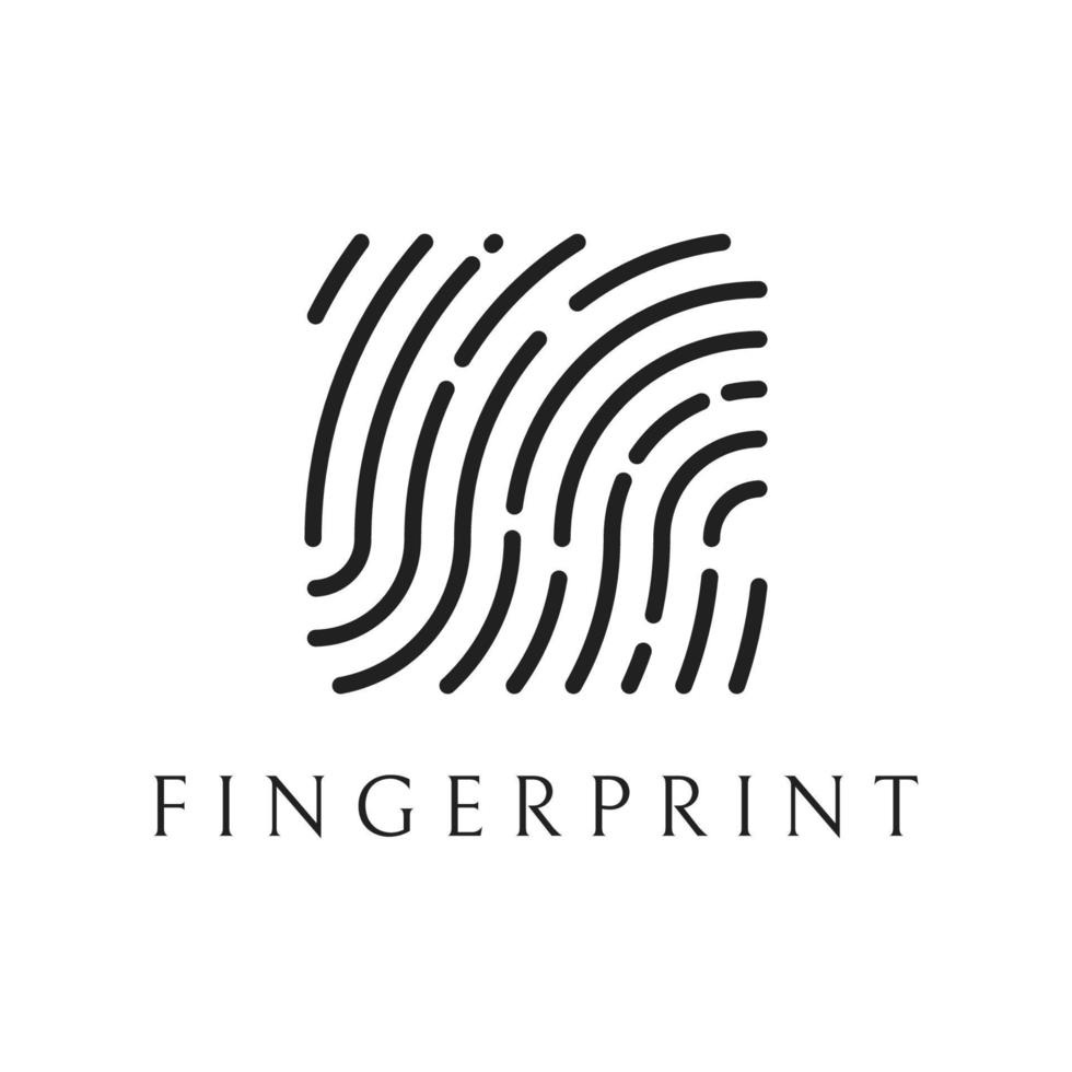 Modern human fingerprint vector logotype. Fingerprint for identity, business card, technology, digital.