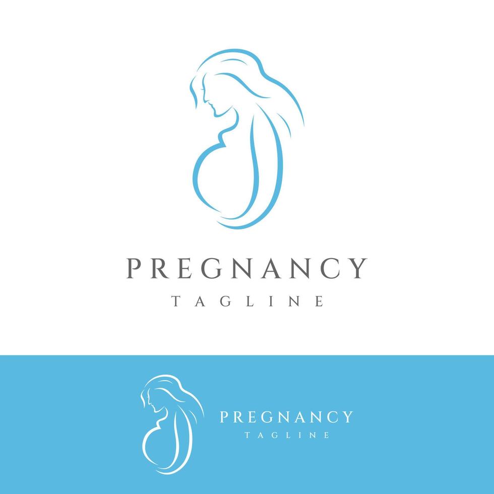 Abstract Logo design of mother or pregnant woman or baby. Logos for clinics, pharmacies and hospitals. vector