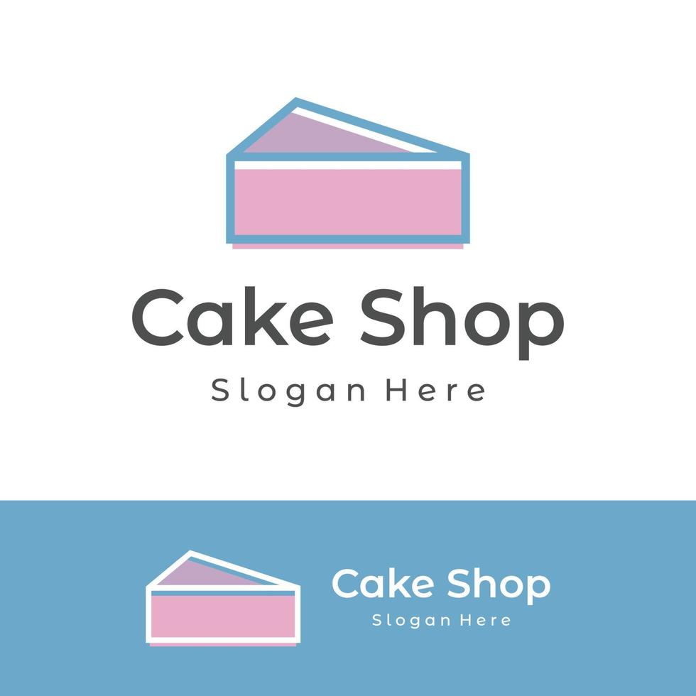 Cake or bakery logo template vector design.Sweet cake, birthday cake, cup cake, cake with cherries. Logo for business, cake shop, cake shop etc.