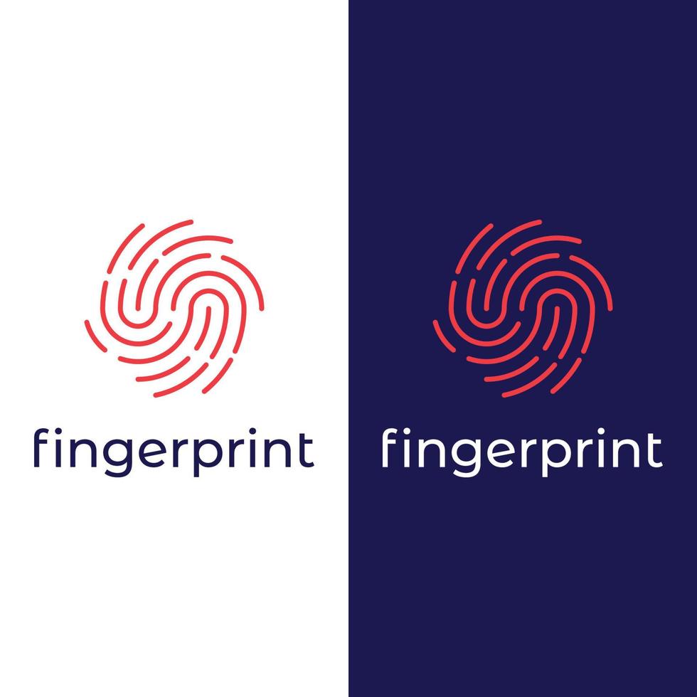 Modern human fingerprint vector logotype. Fingerprint for identity, business card, technology, digital.