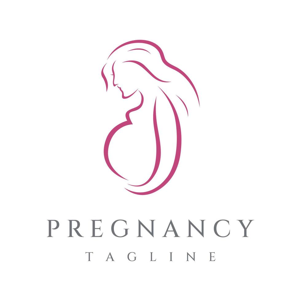 Abstract Logo design of mother or pregnant woman or baby. Logos for clinics, pharmacies and hospitals. vector