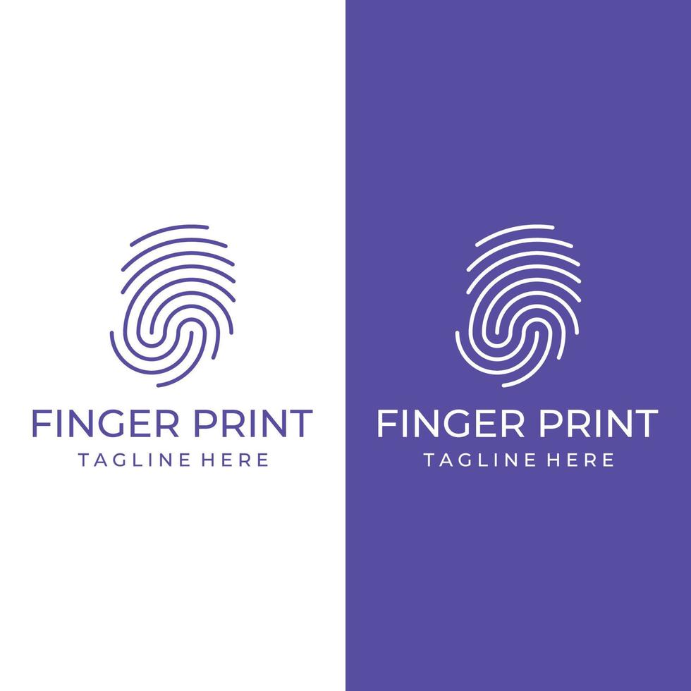 Modern human fingerprint vector logotype. Fingerprint for identity, business card, technology, digital.