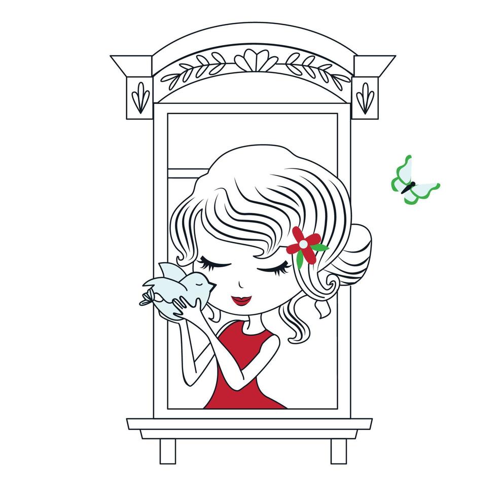 beautiful girl 1 vector