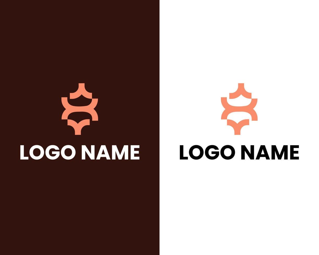 plantilla de diseño de logotipo moderno letra h e y vector