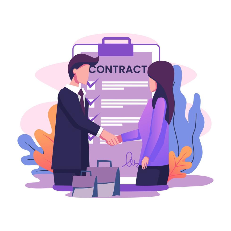 Sales contract term flat style illustration design vector