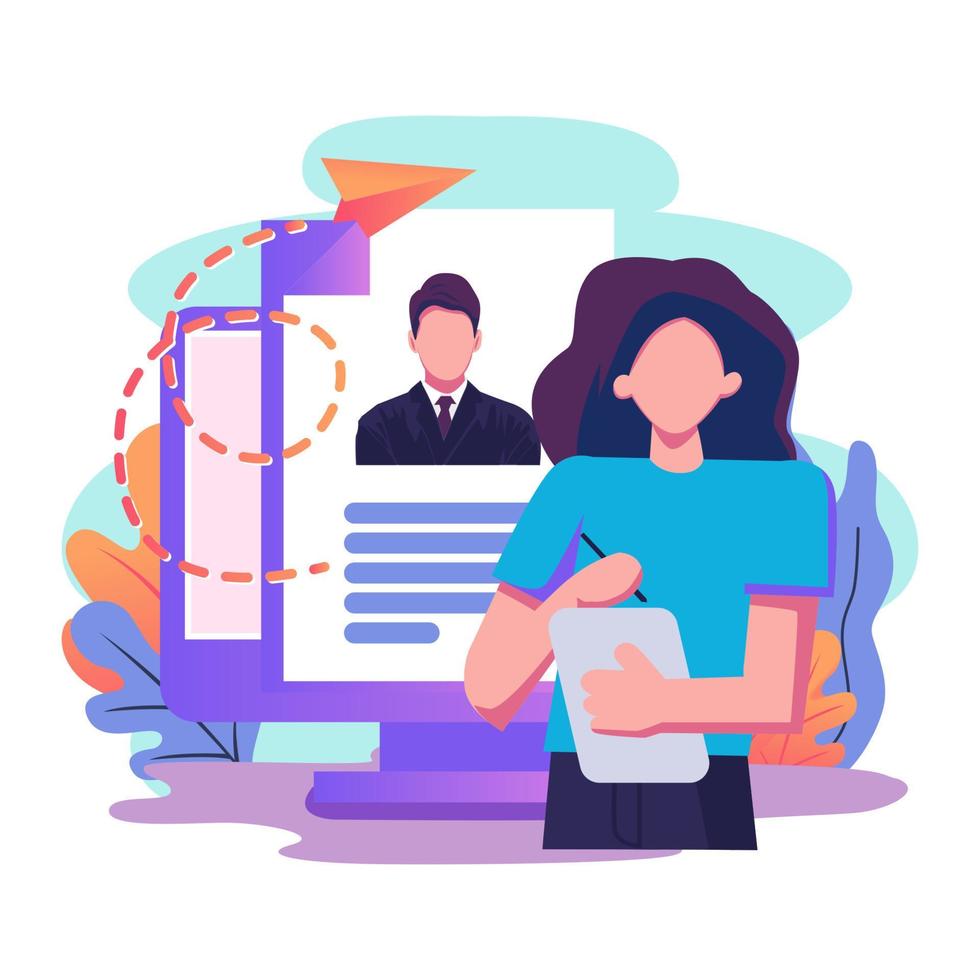 Send your cv flat style illustration design vector