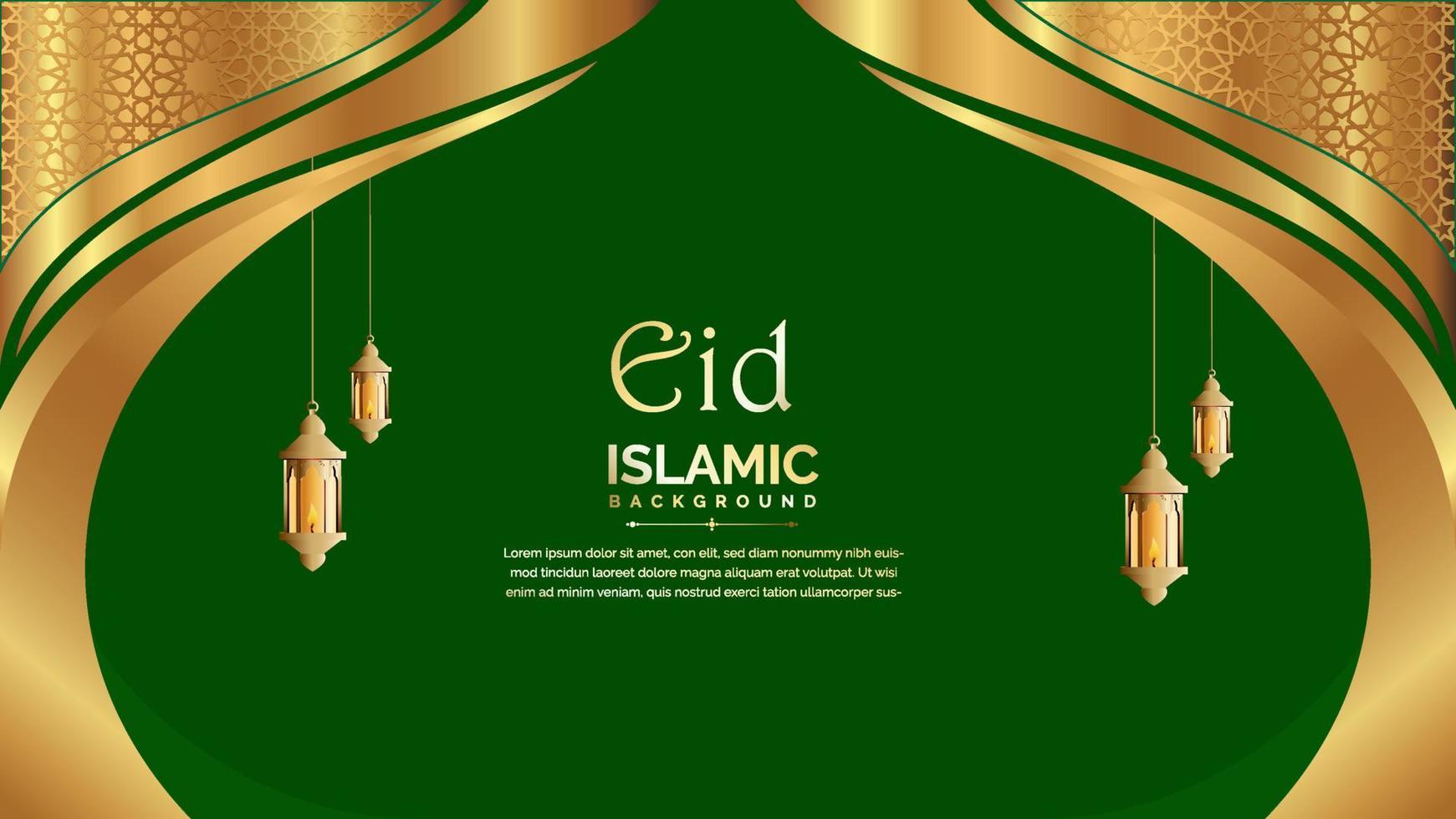 Islamic pattern background with hanging lanterns vector