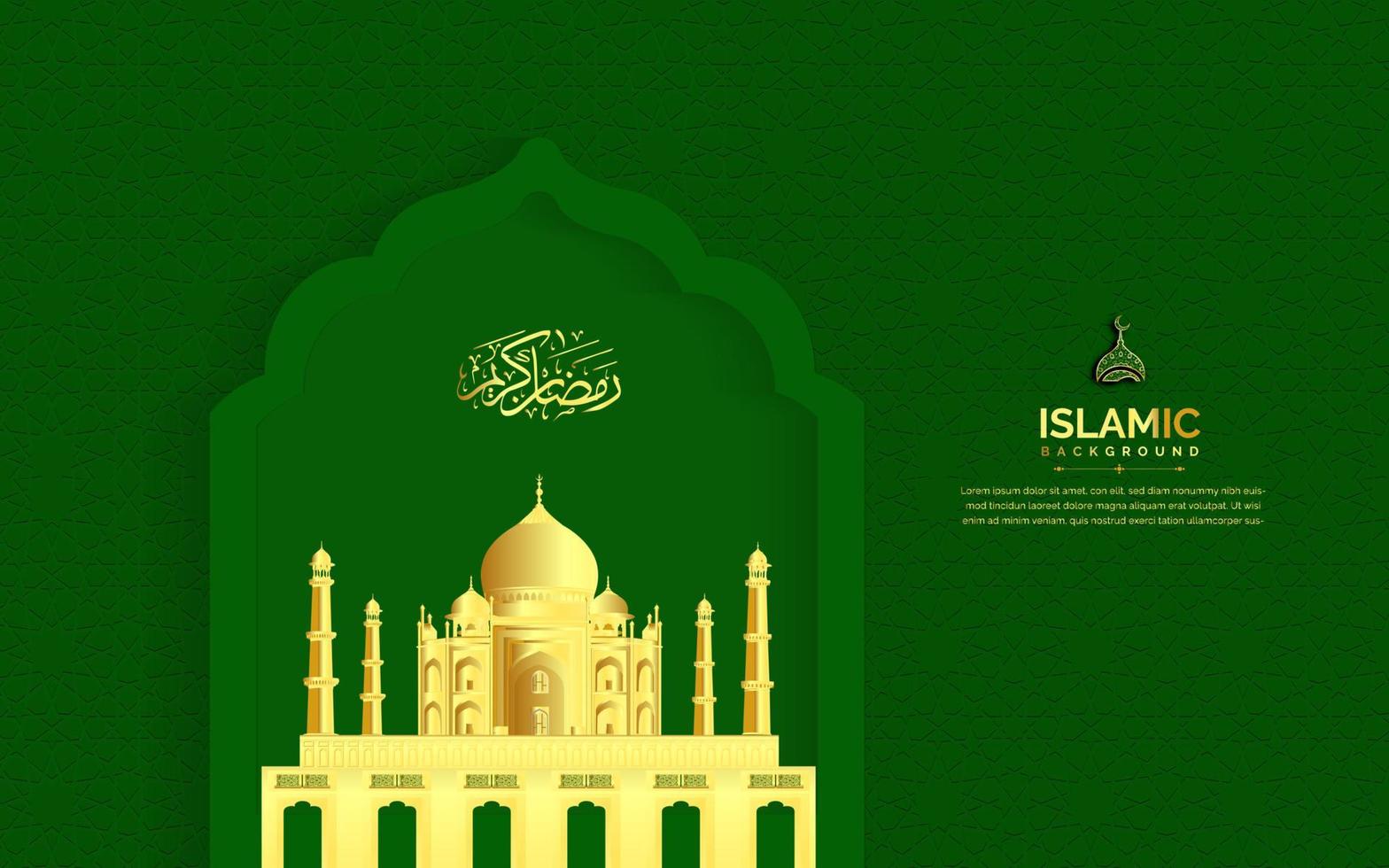 Islamic background with golden mosque vector