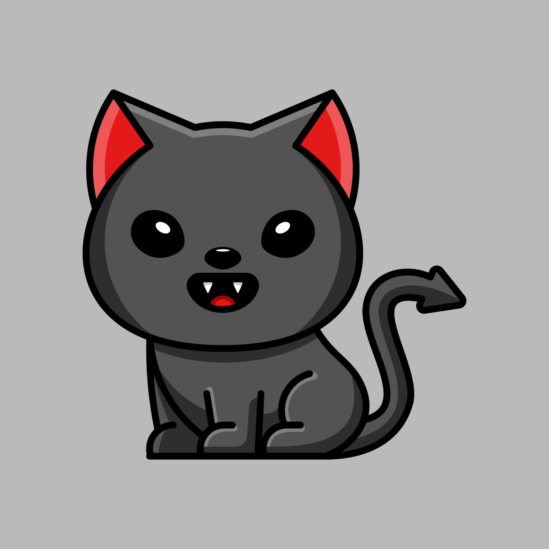 CUTE DEVIL CAT CELEBRATES HALLOWEEN 11844916 Vector Art at Vecteezy