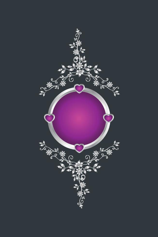 Luxury jewelry ornament background design made from silver vector