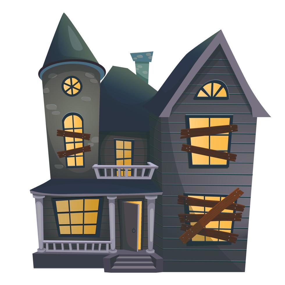 casa embrujada de halloween aislada sobre fondo blanco. ilustración vectorial vector