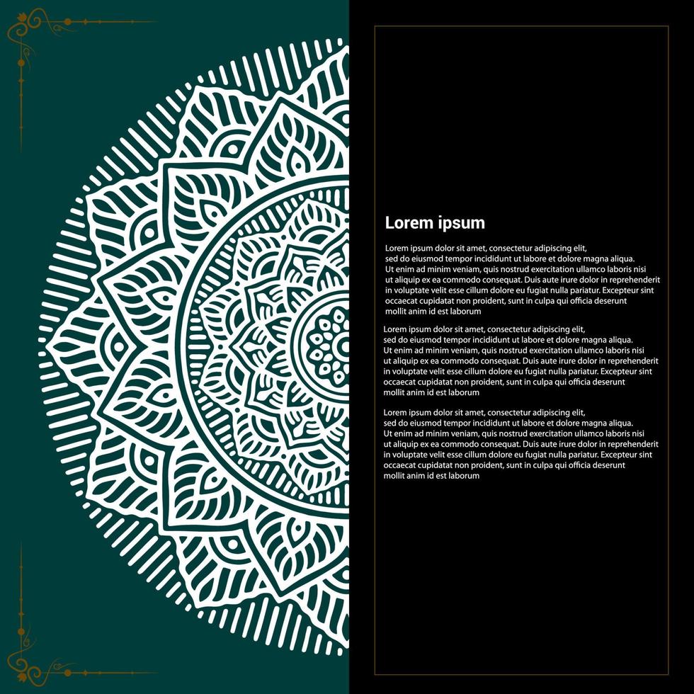 Luxury mandala ornate background for wedding invitation  book cover with mandala element style vector