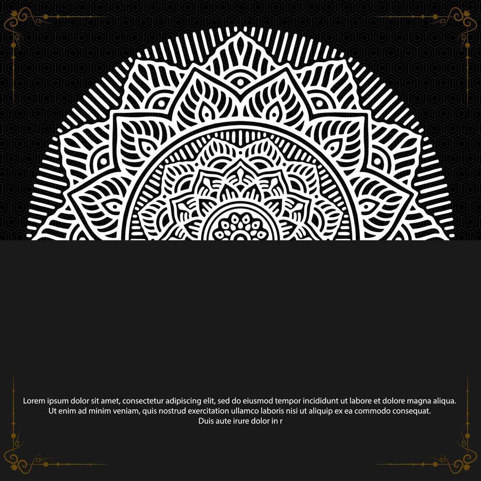 Luxury mandala ornate background for wedding invitation  book cover with mandala element style vector
