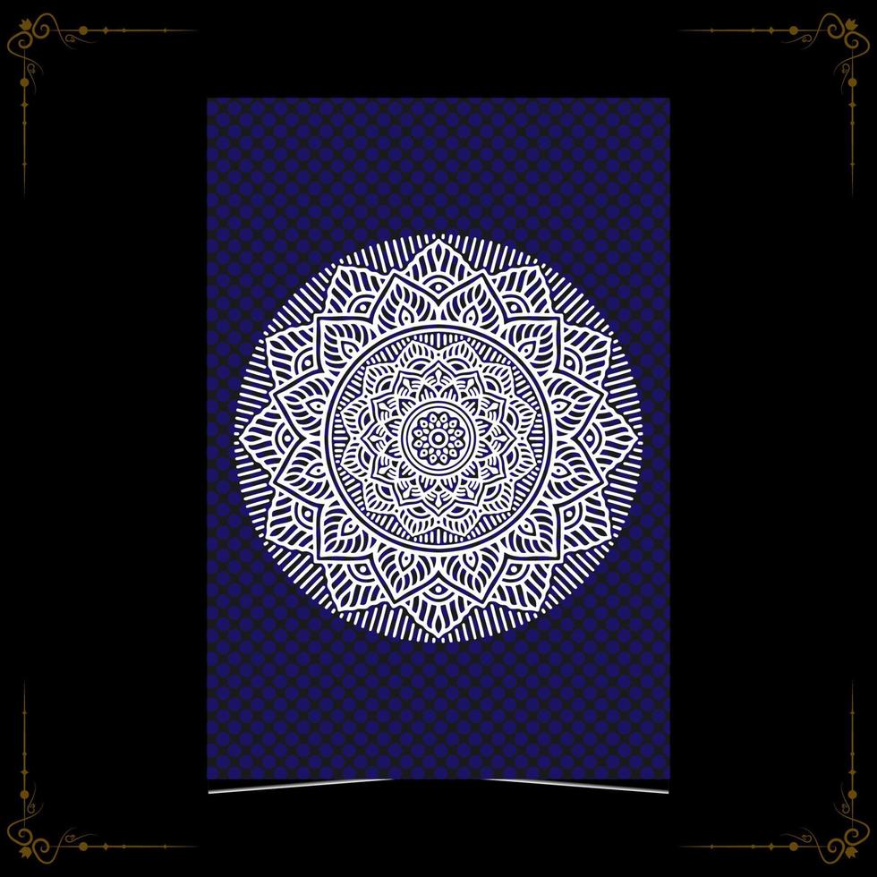 fondo adornado de mandala de lujo para la portada del libro de invitación de boda con estilo de elemento mandala vector