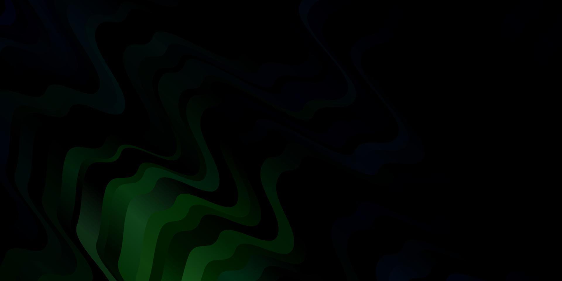 Dark Green vector pattern with curves.