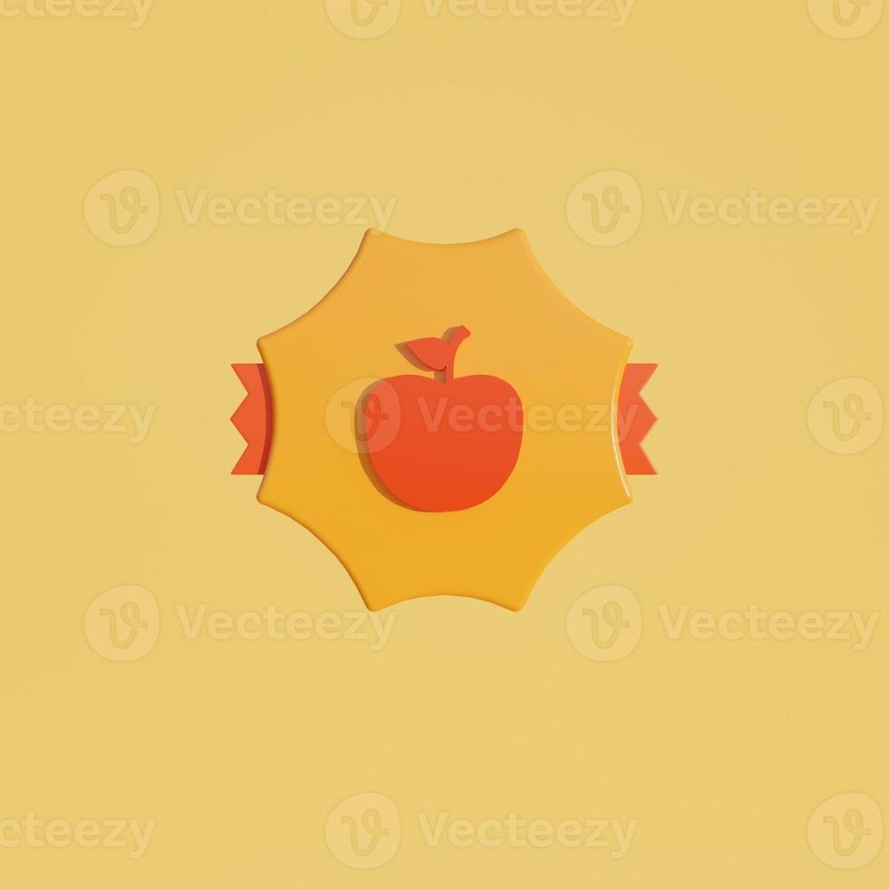 3d medal coin with apple icon photo