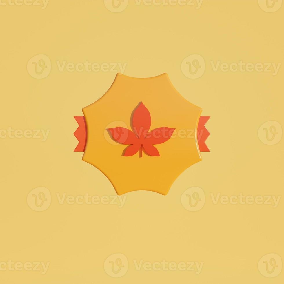 3d medal coin with maple leaf icon photo