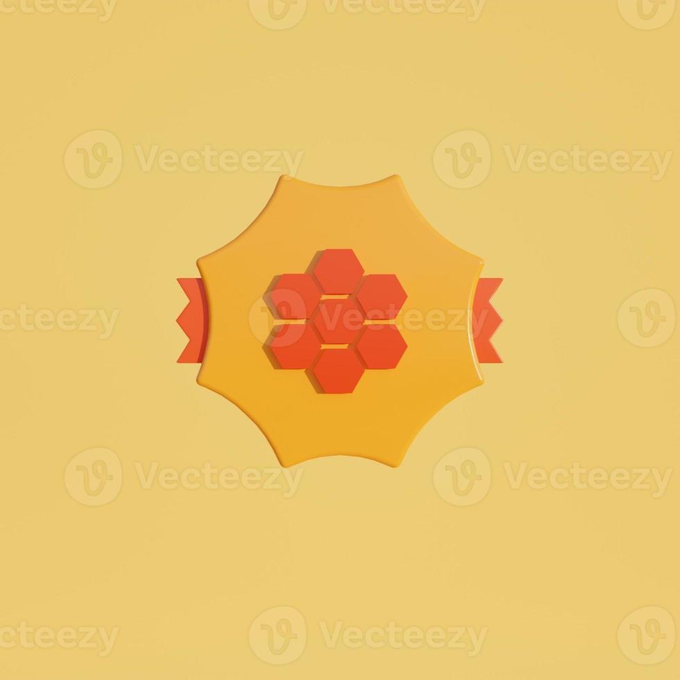 3d medal coin with honeycomb icon photo