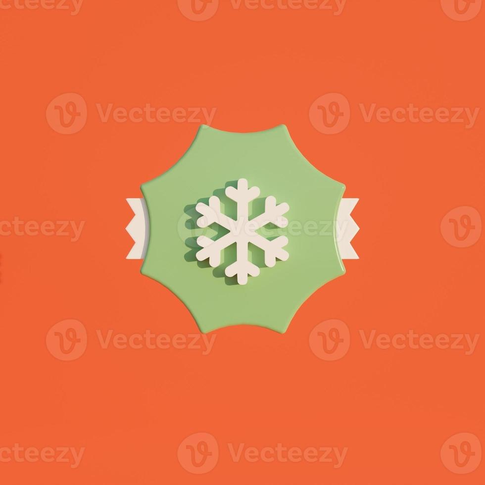 3d medal coin with snowflake icon photo