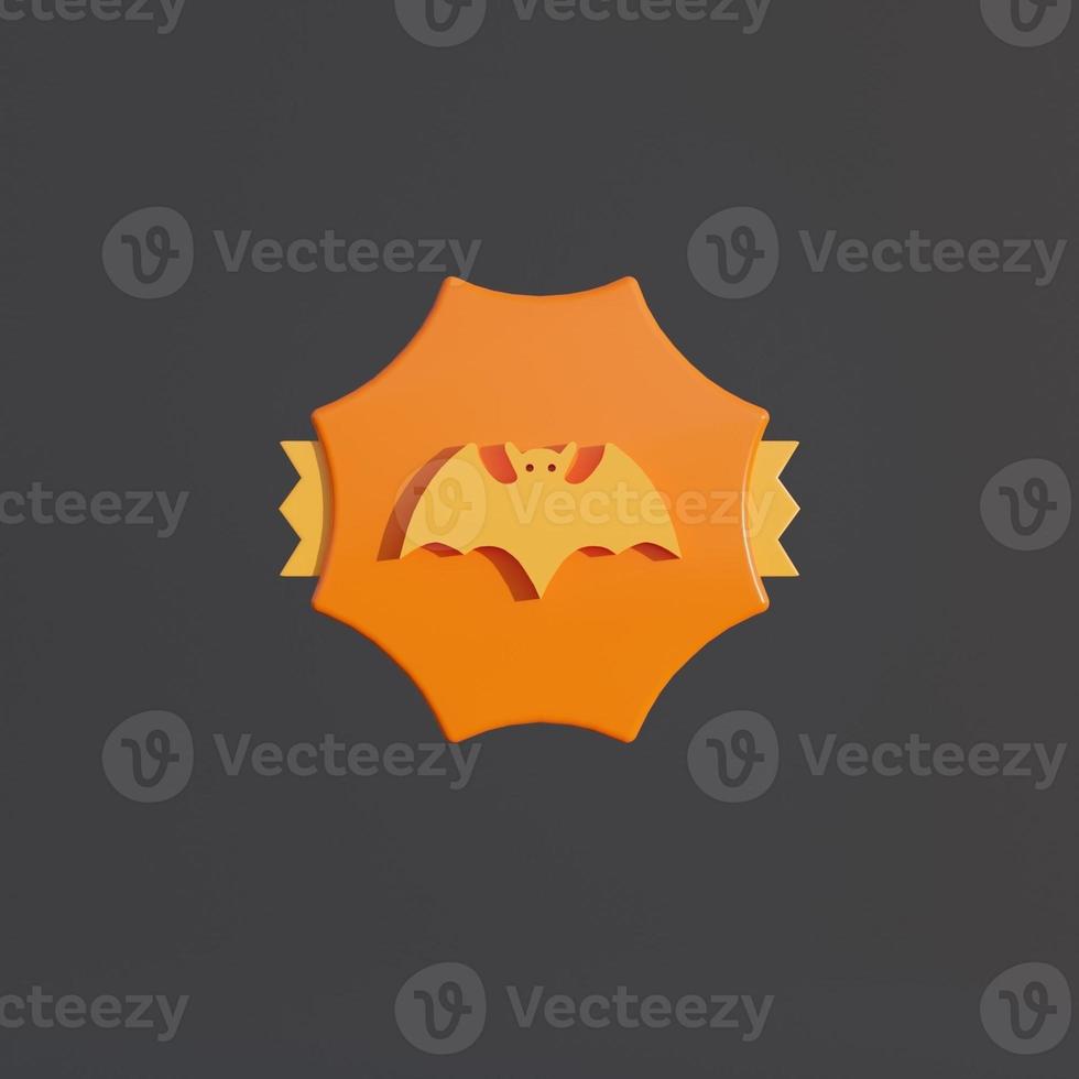 3d medal coin with bat icon photo