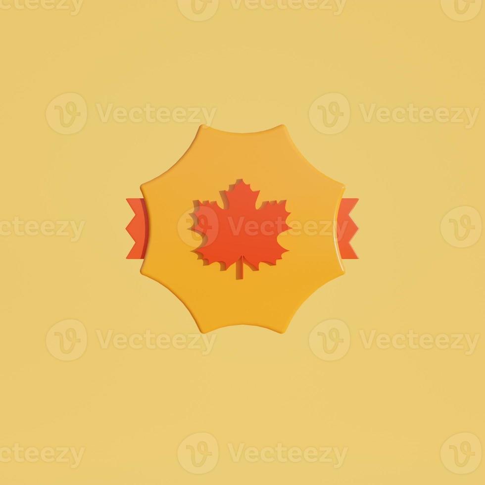 3d medal coin with maple leaf icon photo