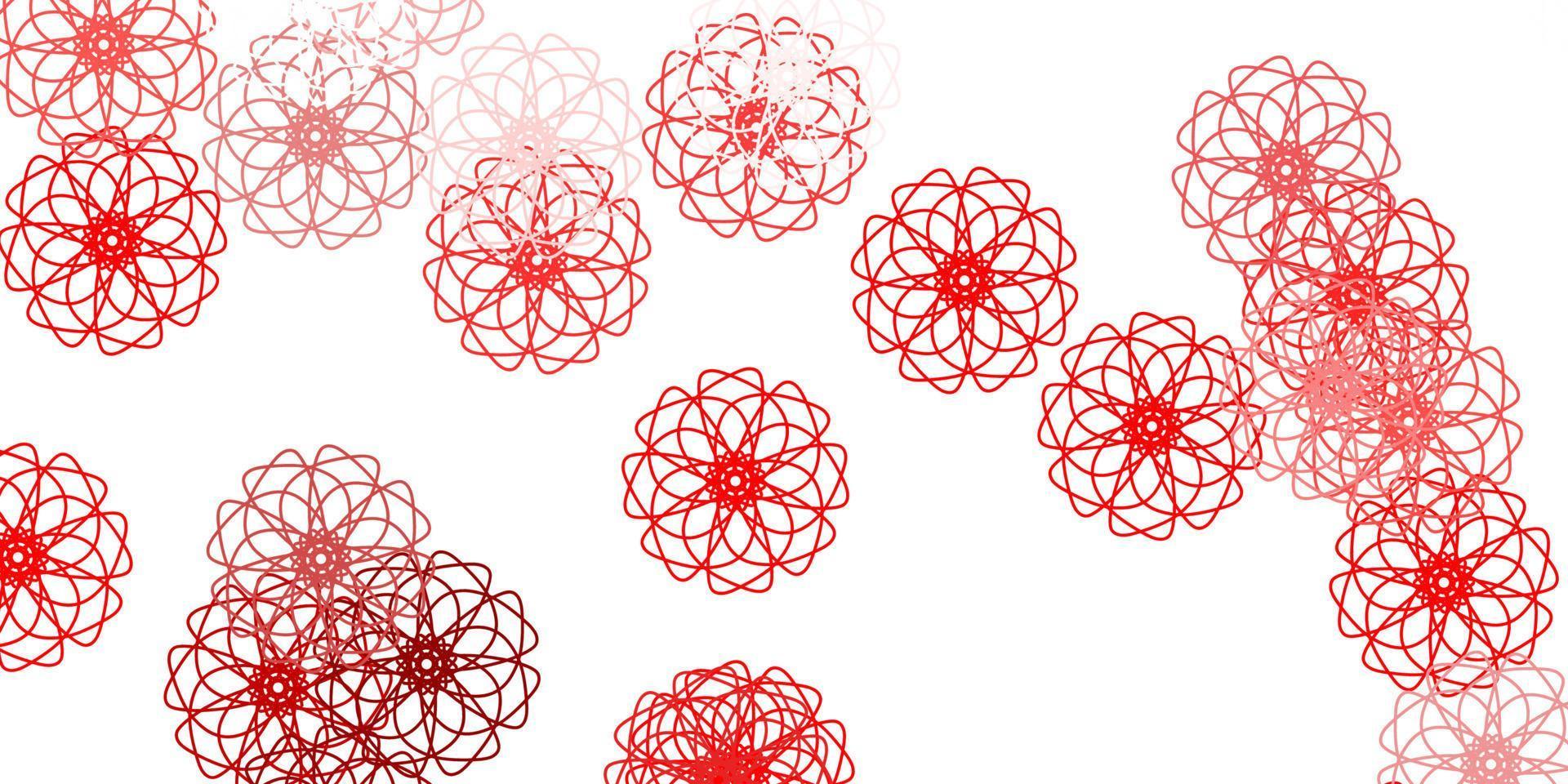 ilustraciones naturales del vector rojo claro, amarillo con flores.