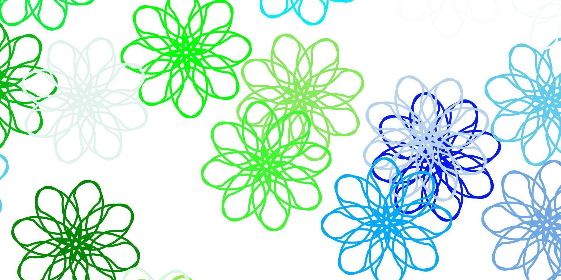 ilustraciones naturales de vector azul claro, verde con flores.