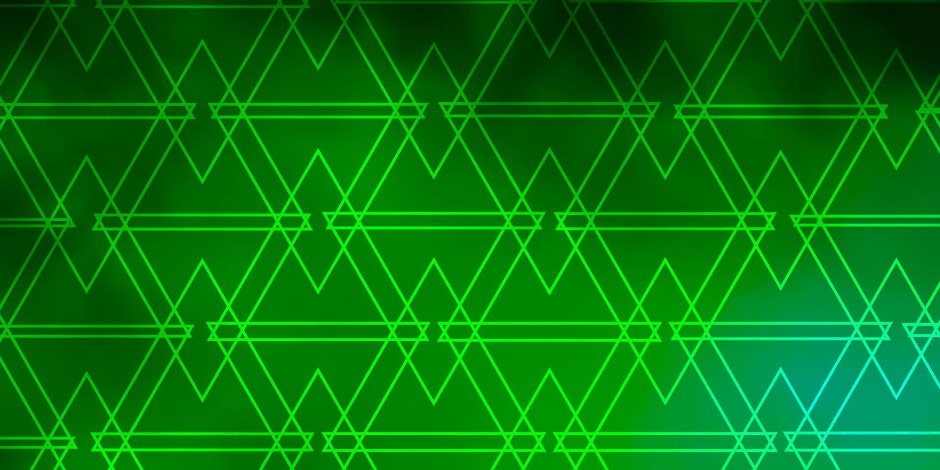 textura de vector verde claro con estilo triangular.