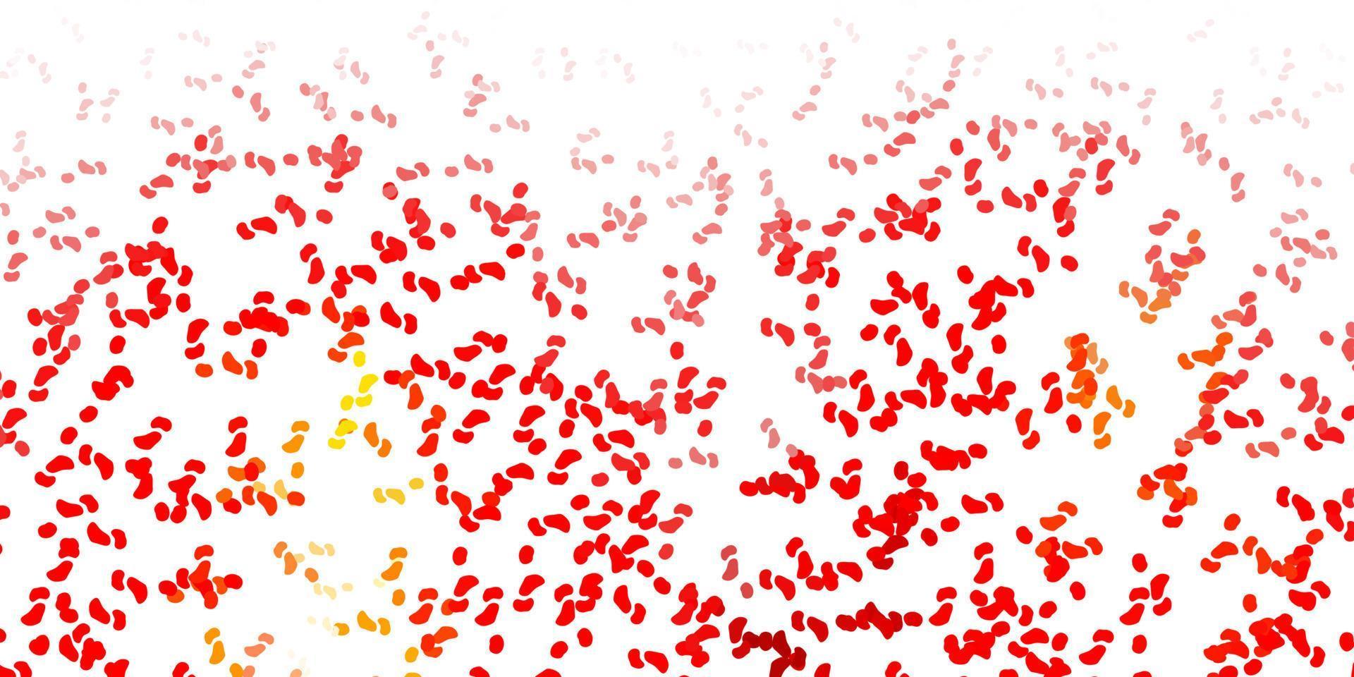 Light red, yellow vector background with random forms.