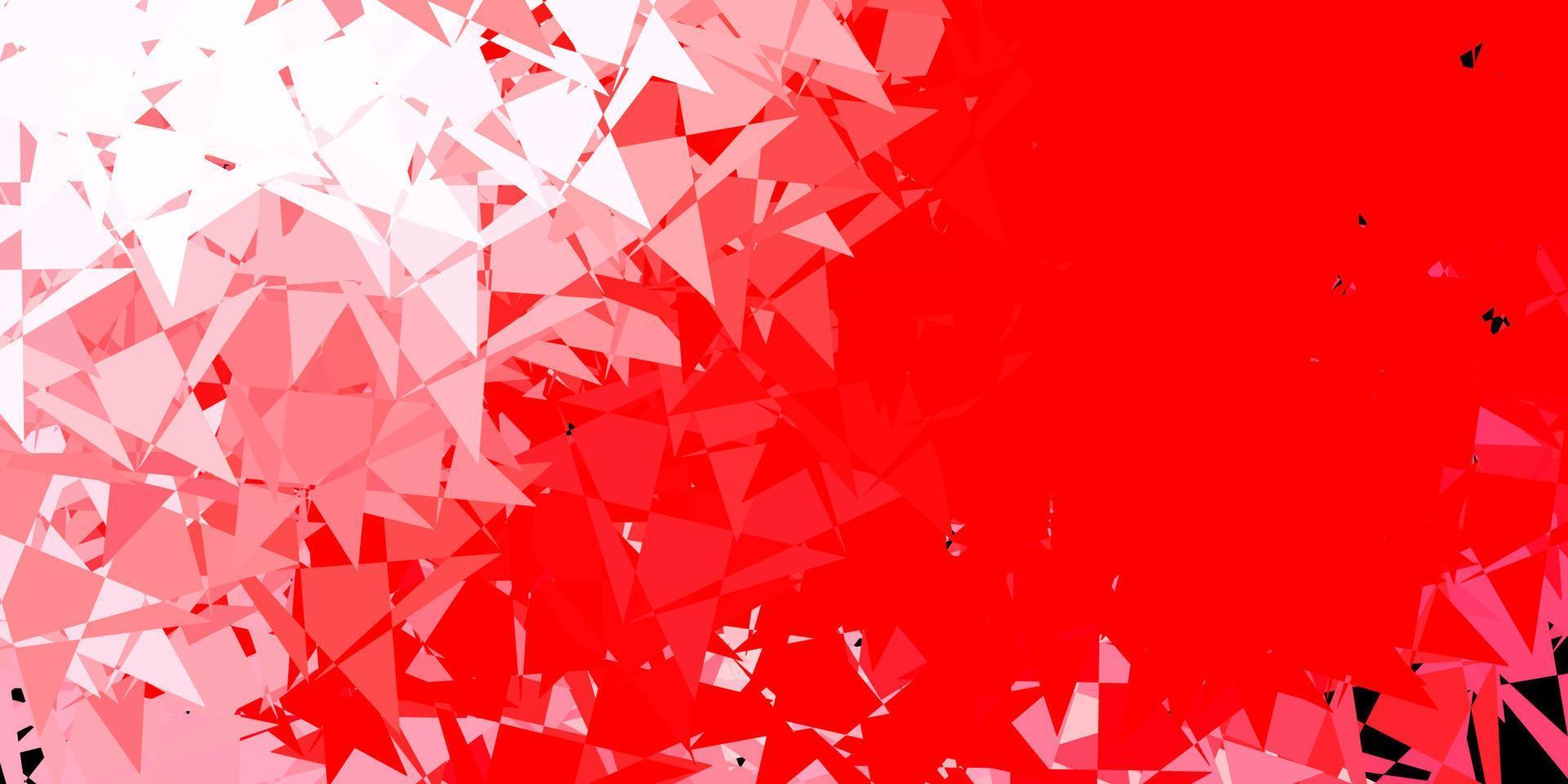 textura de vector rojo claro con triángulos al azar.