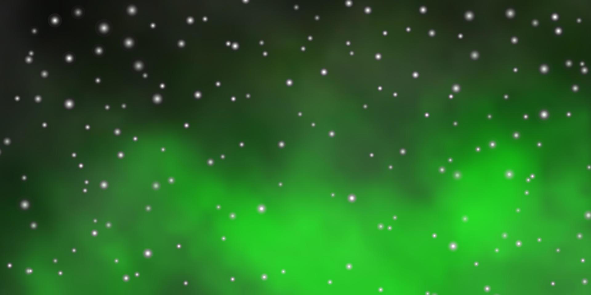 Dark Green vector layout with bright stars.