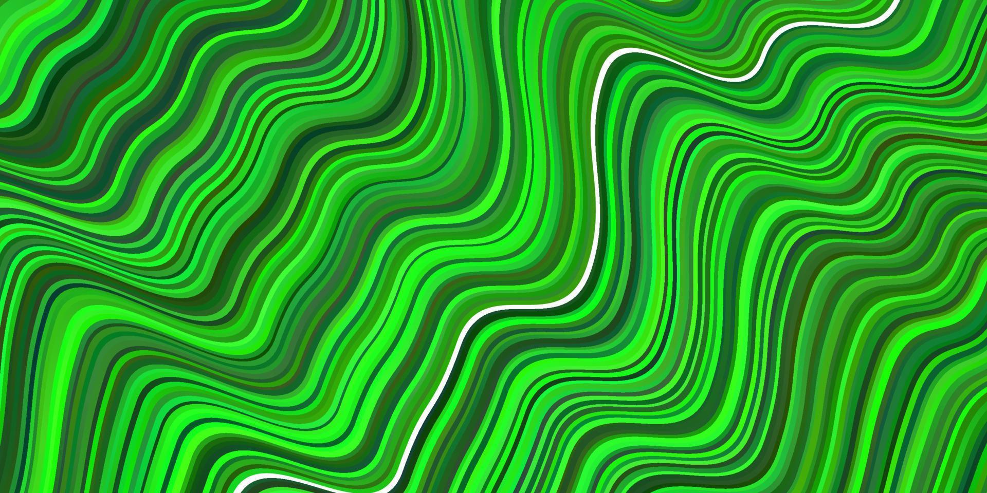 Light Green vector background with curved lines.