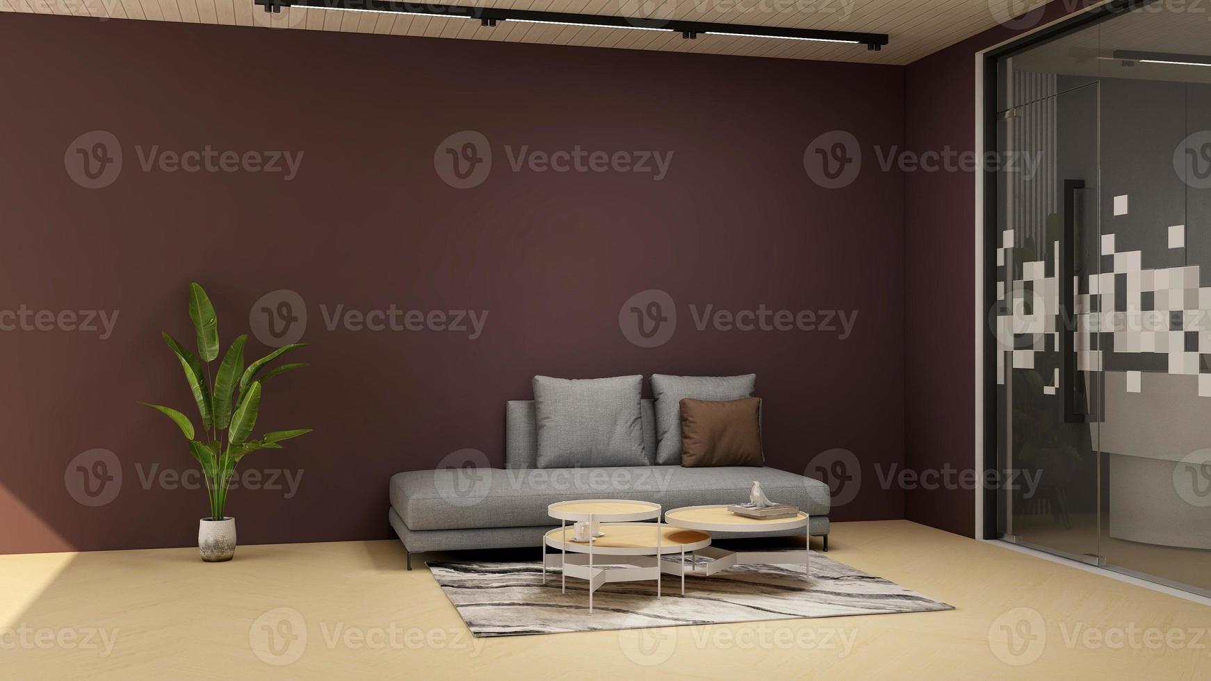 Modern living room interior design concept - comfortable relax room in 3d render photo