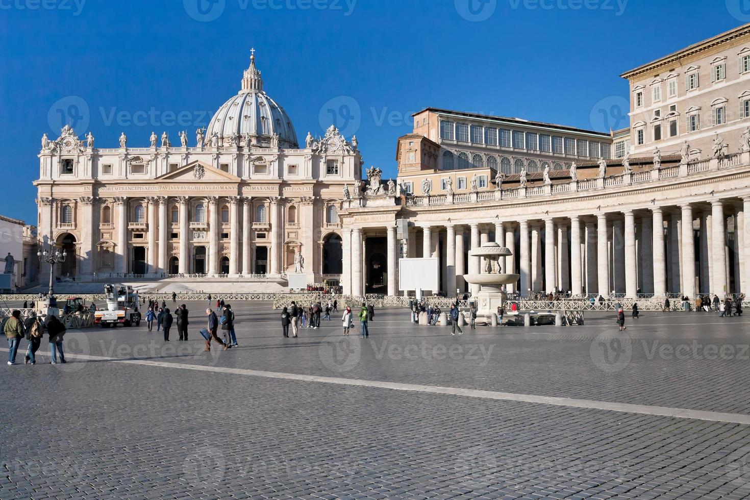 St.Peter Square and St Peter Basilica in Vatican photo