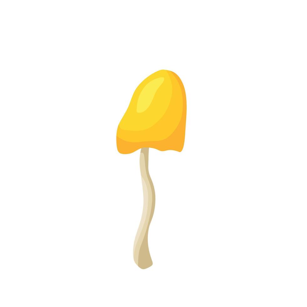 Golden mushroom. Vector cartoon illustration.