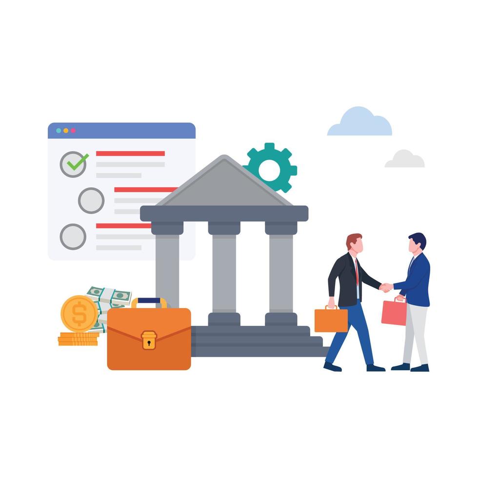 Banking, purchasing and transaction, funds transfers and bank wire transfer illustration. vector